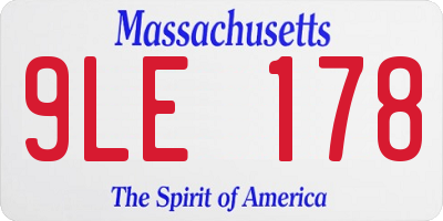 MA license plate 9LE178
