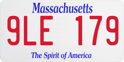 MA license plate 9LE179