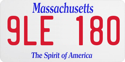 MA license plate 9LE180