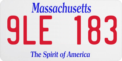 MA license plate 9LE183
