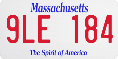 MA license plate 9LE184