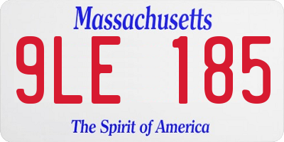 MA license plate 9LE185