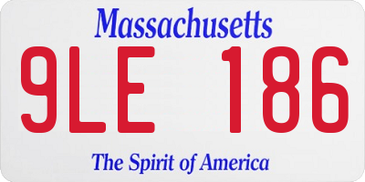 MA license plate 9LE186