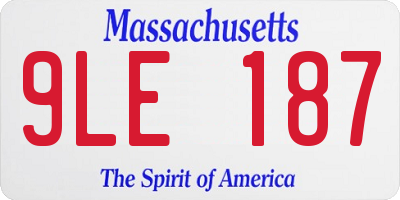 MA license plate 9LE187