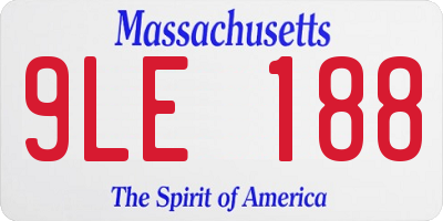 MA license plate 9LE188