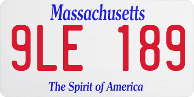 MA license plate 9LE189