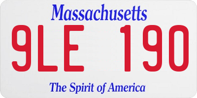 MA license plate 9LE190