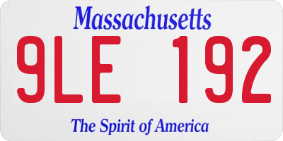 MA license plate 9LE192