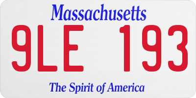 MA license plate 9LE193