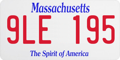 MA license plate 9LE195