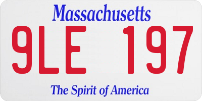MA license plate 9LE197