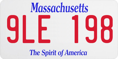 MA license plate 9LE198