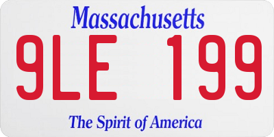 MA license plate 9LE199