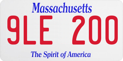 MA license plate 9LE200