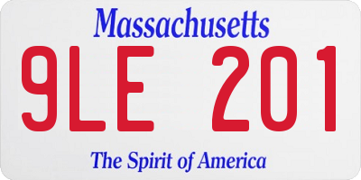 MA license plate 9LE201