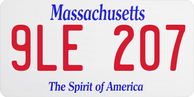 MA license plate 9LE207