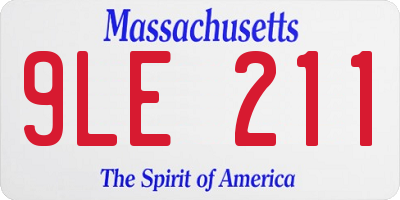 MA license plate 9LE211