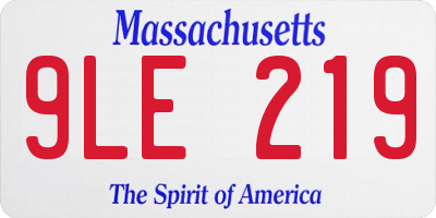 MA license plate 9LE219