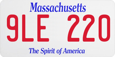 MA license plate 9LE220
