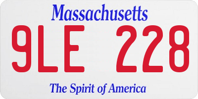 MA license plate 9LE228