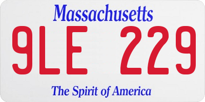 MA license plate 9LE229
