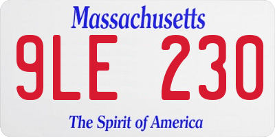 MA license plate 9LE230