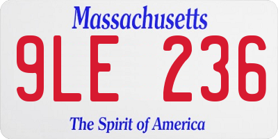 MA license plate 9LE236