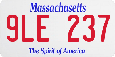 MA license plate 9LE237