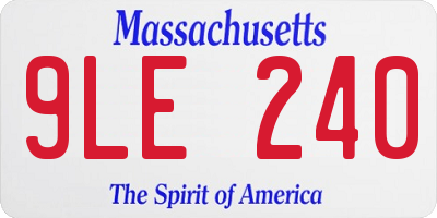MA license plate 9LE240