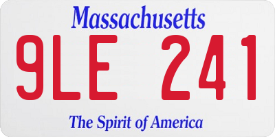 MA license plate 9LE241