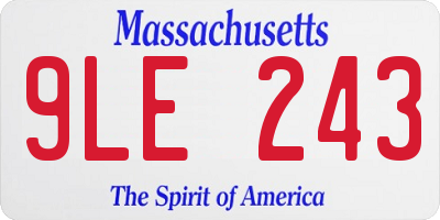 MA license plate 9LE243