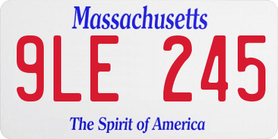 MA license plate 9LE245