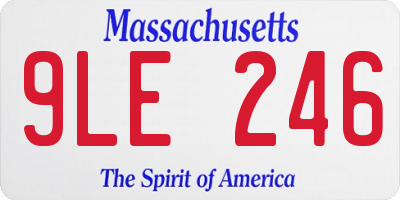 MA license plate 9LE246