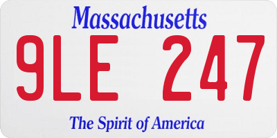 MA license plate 9LE247