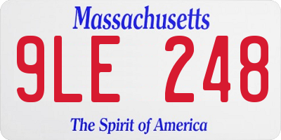 MA license plate 9LE248