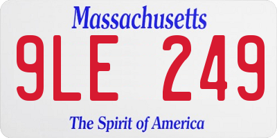 MA license plate 9LE249