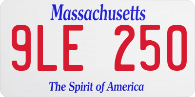 MA license plate 9LE250