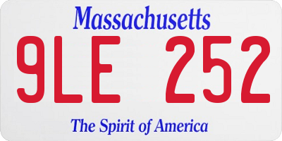 MA license plate 9LE252