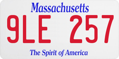 MA license plate 9LE257