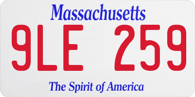 MA license plate 9LE259