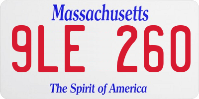 MA license plate 9LE260