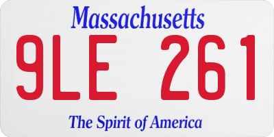 MA license plate 9LE261