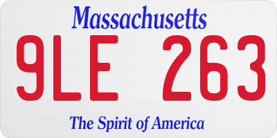 MA license plate 9LE263