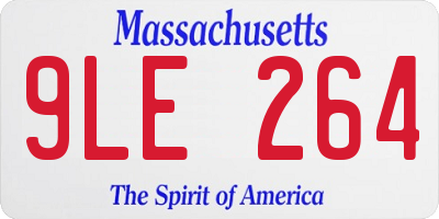 MA license plate 9LE264