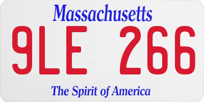 MA license plate 9LE266