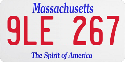 MA license plate 9LE267