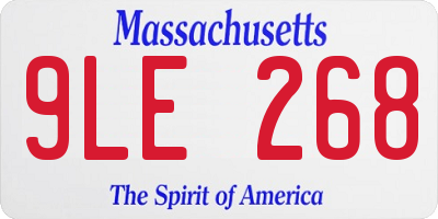 MA license plate 9LE268
