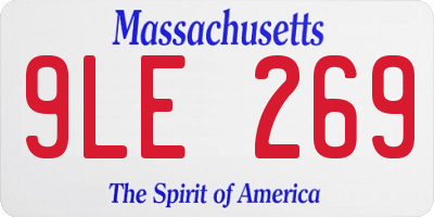 MA license plate 9LE269