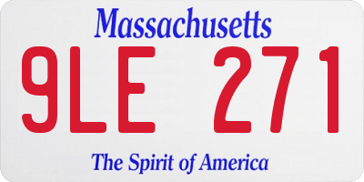 MA license plate 9LE271