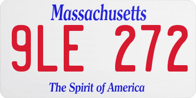 MA license plate 9LE272